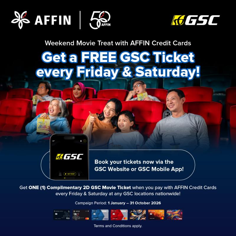 Get ONE (1) FREE GSC Movie Ticket on Us when you purchase a 2D Movie Ticket via the GSC Website or GSC Mobile App.