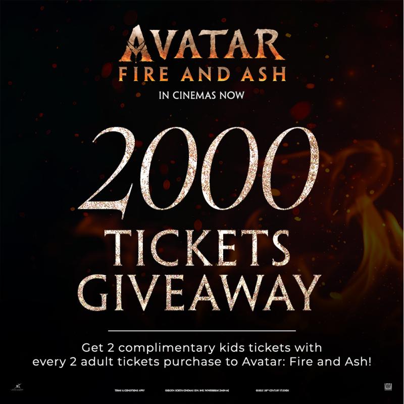 2000 Tickets Giveaway to Avatar: Fire and Ash 