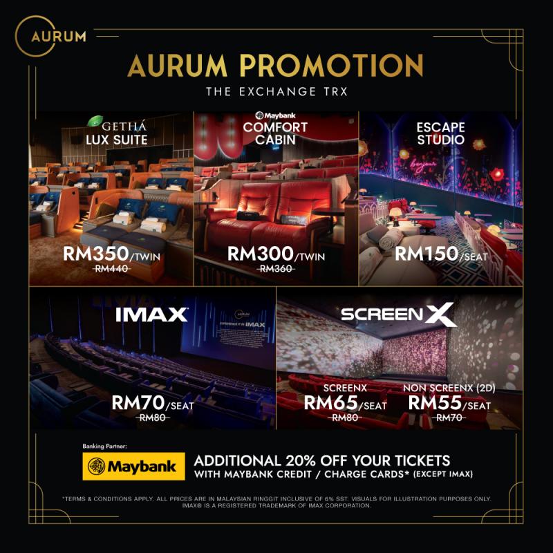 Aurum Limited-Time Promo, from RM55 per seat at TRX