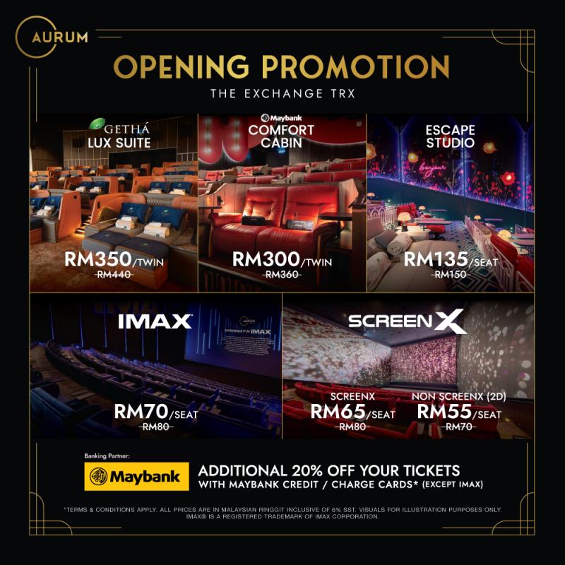 Aurum Limited-Time Promo from RM55 per seat at TRX