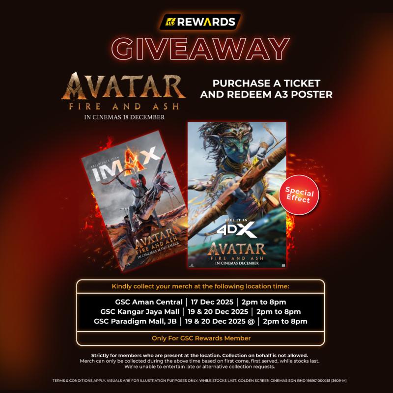 GSC Rewards Exclusive Avatar: Fire & Ash Special Effect Poster Giveaway.