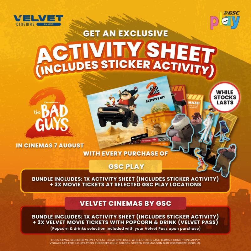 The Bad Guys 2 Velvet Cinemas & GSC PLAY BO Promo Activity Sheet Redemption