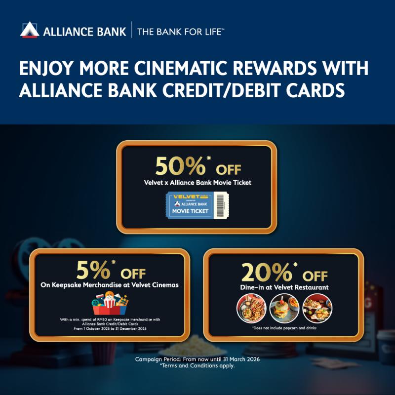 50% Off Velvet x Alliance Bank Movie Tickets