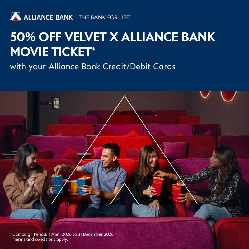 50% OFF Velvet x Alliance Bank Movie Ticket*