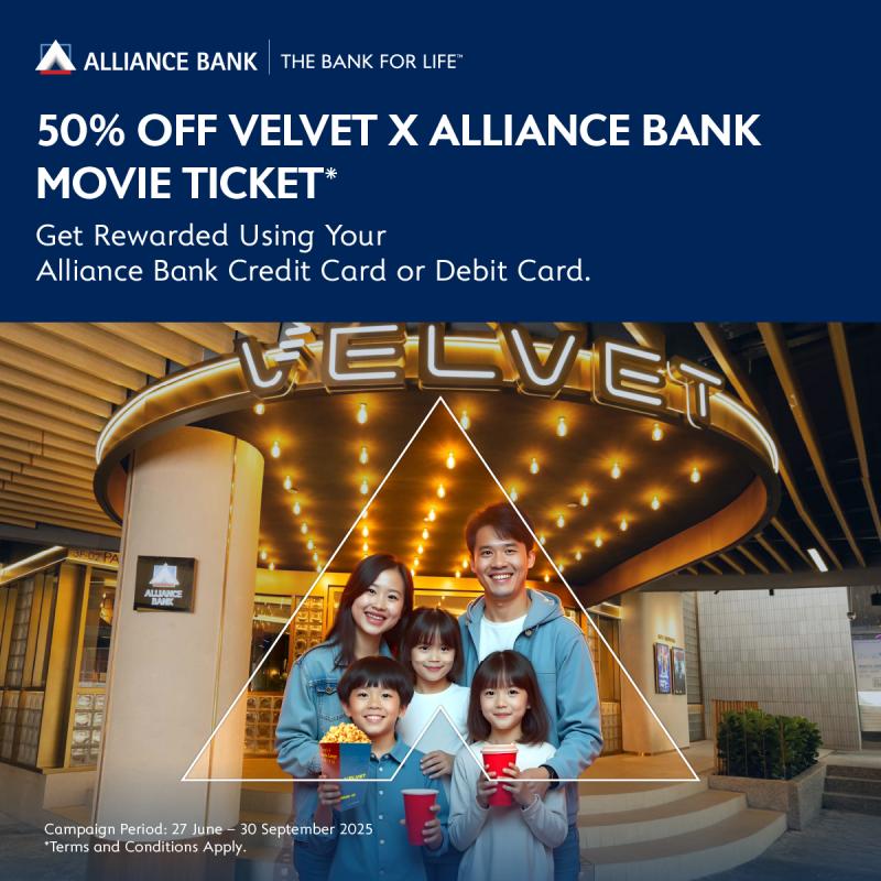 50% Off Velvet x Alliance Bank Movie Tickets