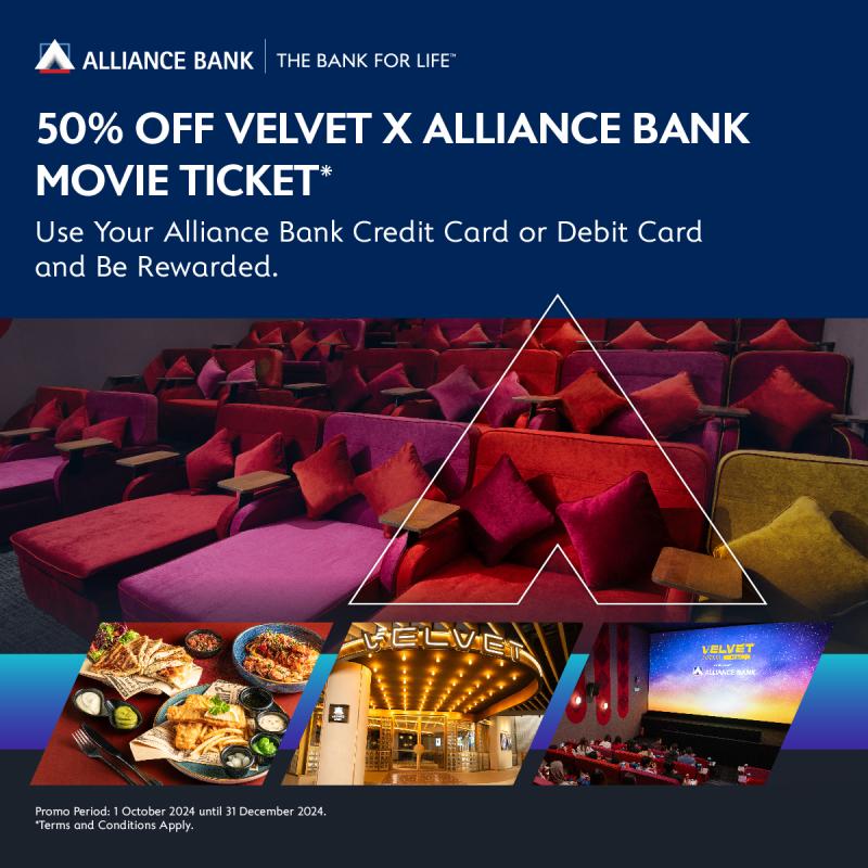 50% Off Velvet X Alliance Bank Movie Tickets