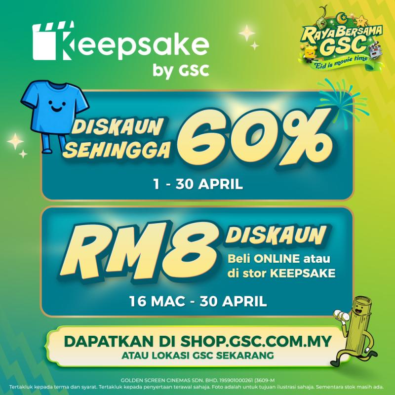 GSC Raya Bersama GSC Merchandise Promo - RM8 Off Shipping Fee at Keepsake Online