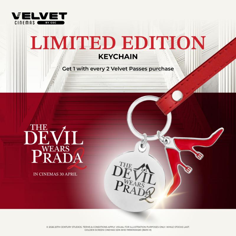 Grab this Limited-Edition The Devil Wears Prada 2 Keychain with every 2 Velvet Passes purchased!
