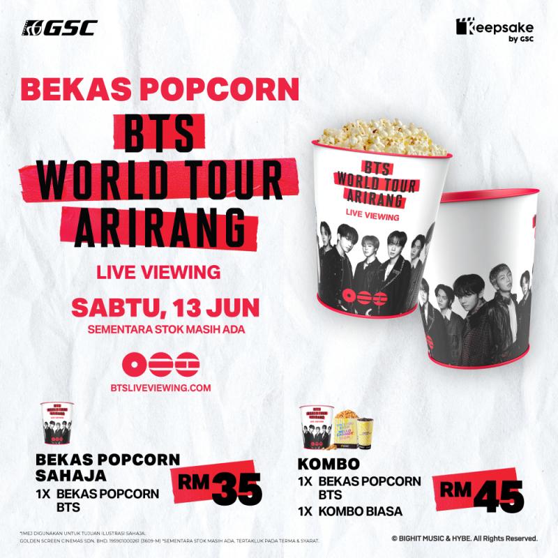 GSC Exclusive BTS World Tour Arirang Popcorn Bucket