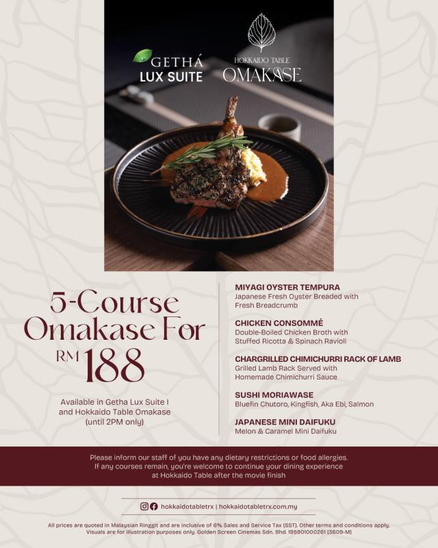 Omakase at RM188 only
