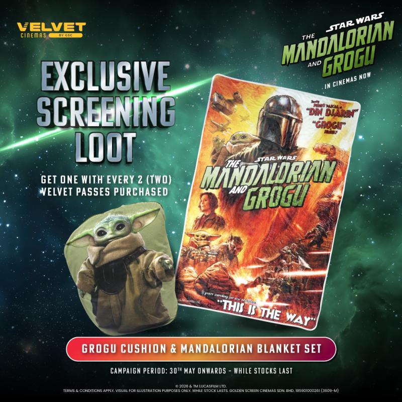 Velvet BO Promo - Grogu Cushion & Mandalorian Blanket Set