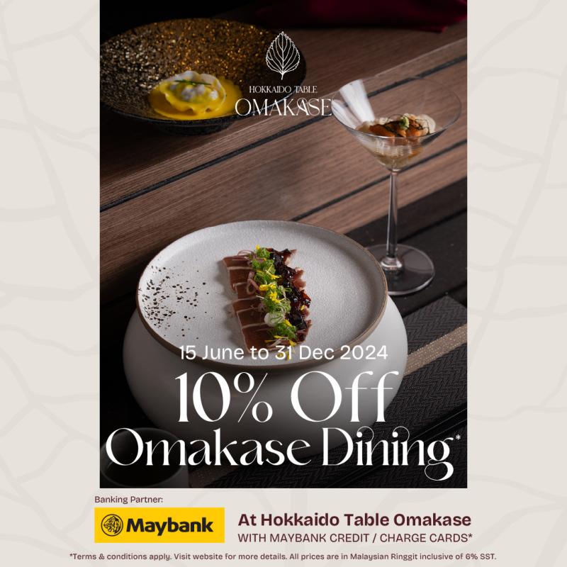 Exclusive 10% off Omakase Dining for Maybank Credit/Charge Cardmembers