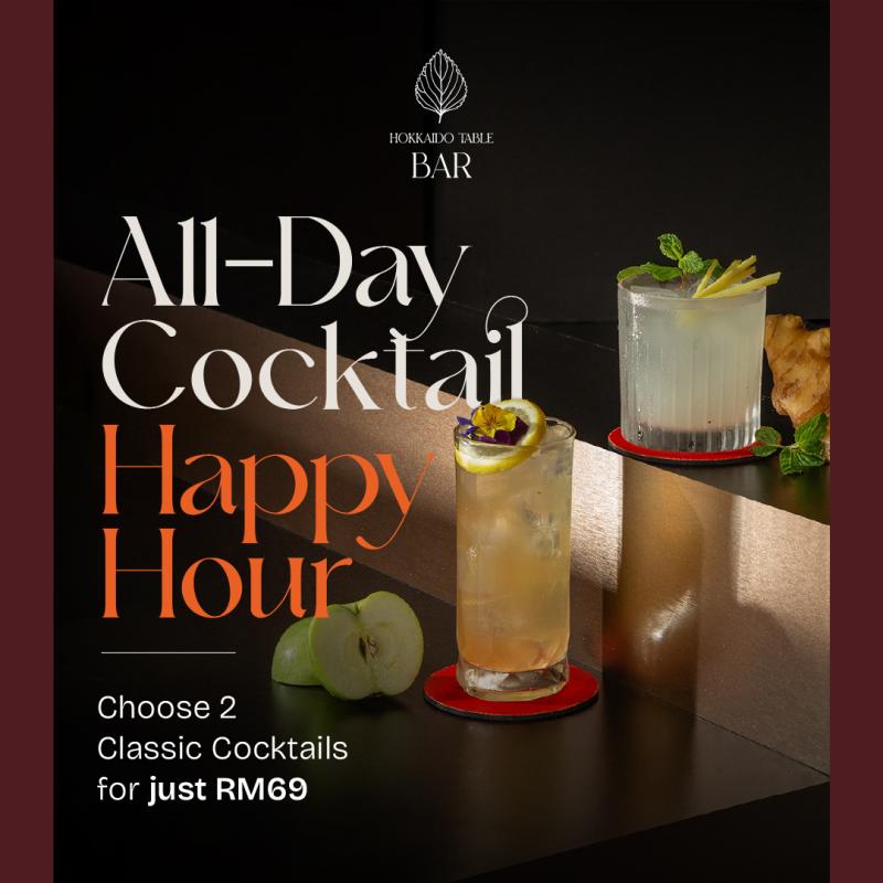 Limited-time Hokkaido Table All-day Cocktail Happy Hour Promotion