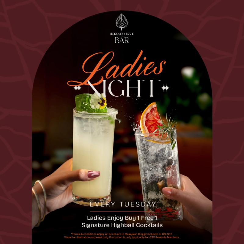 Hokkaido Table Bar Ladies Night Every Tuesday