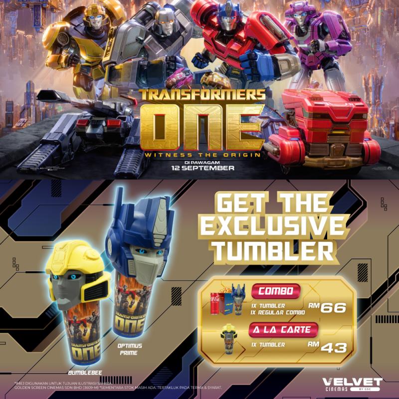 Transformers One Helmet Tumbler at Velvet Cinemas by GSC