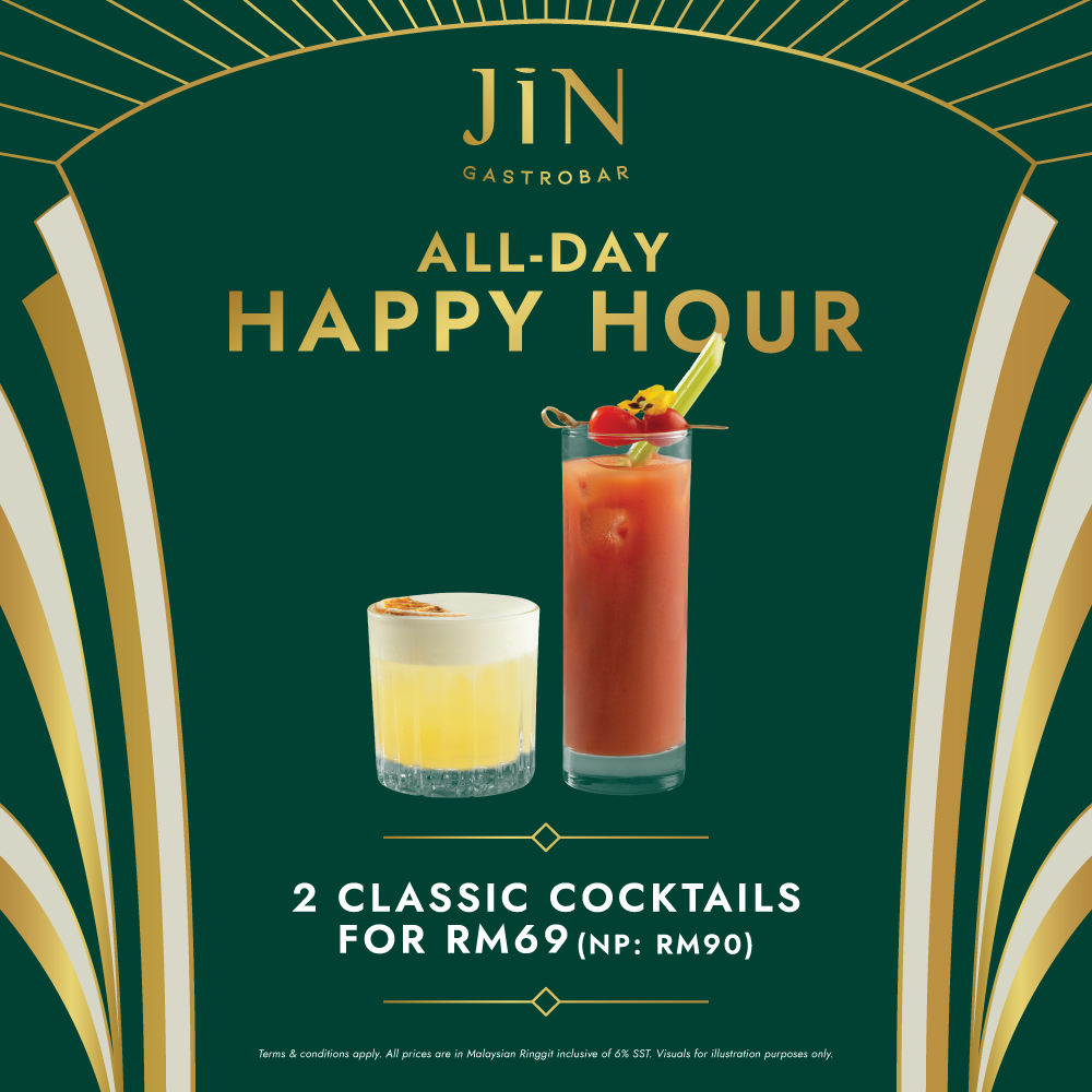 JIN Classic Cocktail All Day Happy Hour at RM69