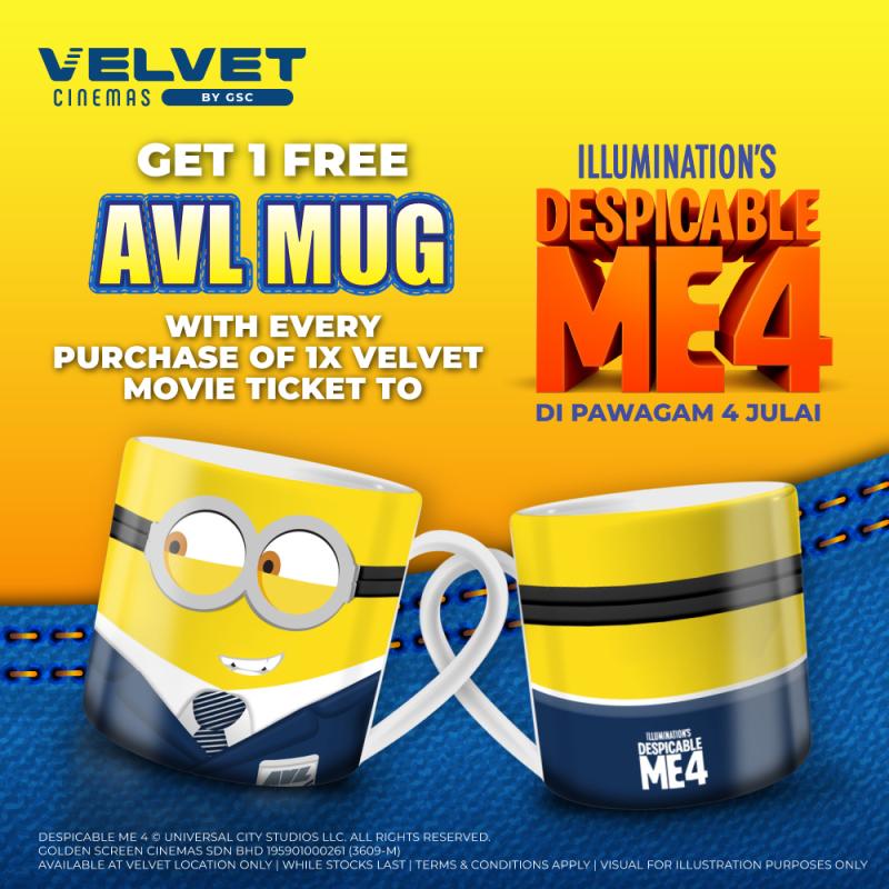 Despicable Me 4 AVL MUG Redemption at Velvet Cinemas by GSC