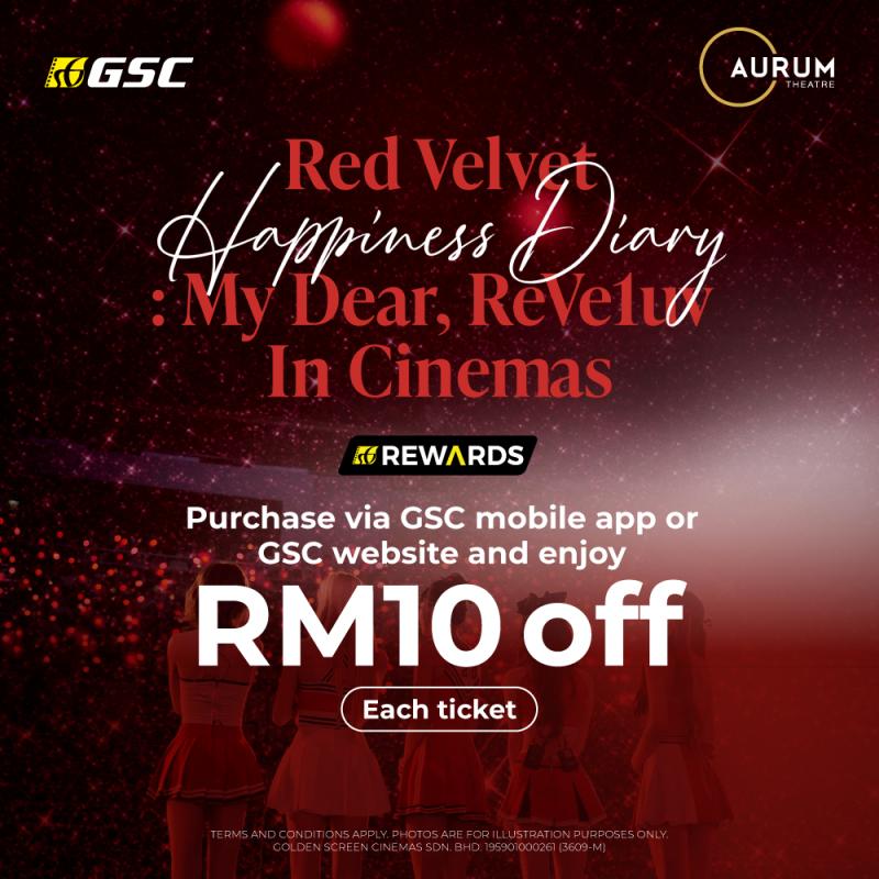 Watch Red Velvet and enjoy RM10 off each ticket