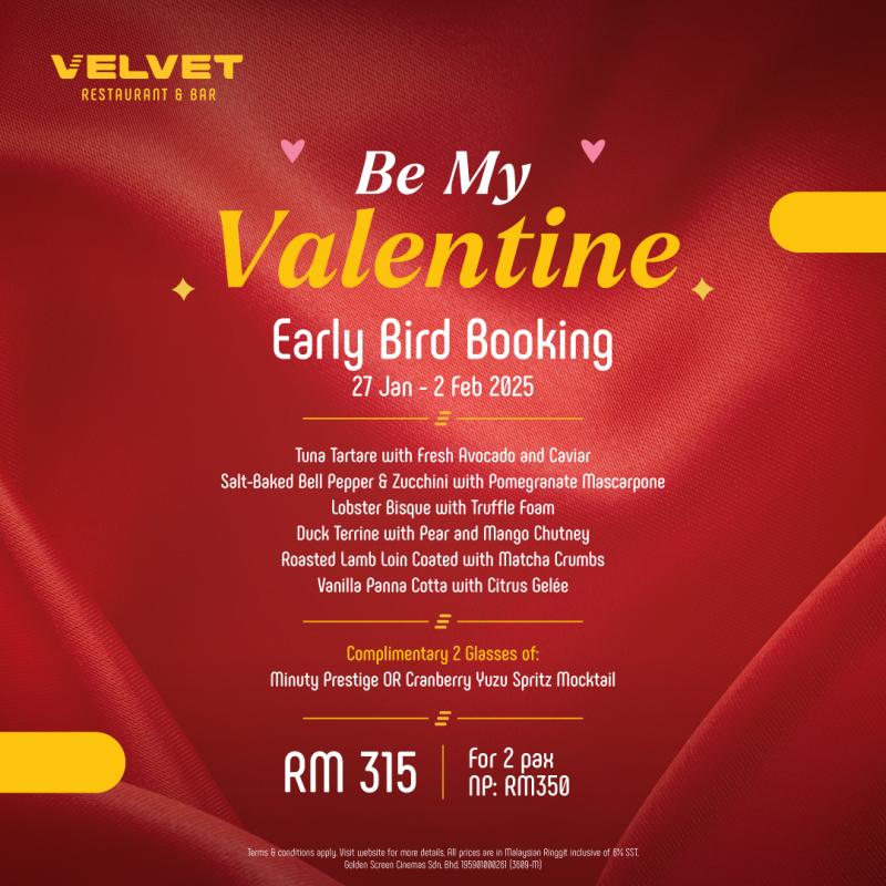 Velvet Restaurant & Bar Valentine's Day 2025