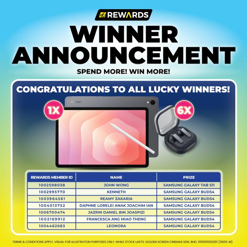 Spend More! Win More! Announcement of Winners!