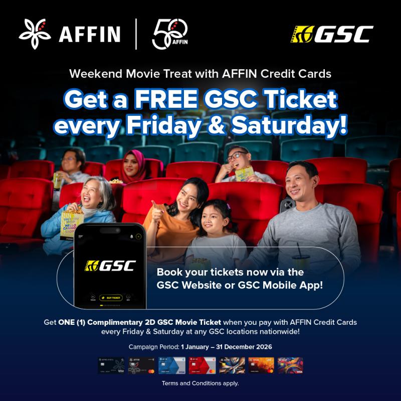 Get ONE (1) FREE GSC Movie Ticket on Us when you purchase a 2D Movie Ticket via the GSC Website or GSC Mobile App.