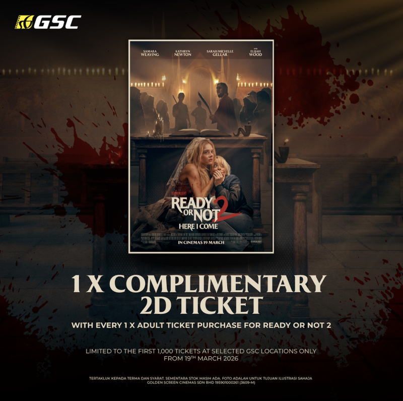 Complimentary 2D tickets to Ready or Not 2: Here I Come movie! 