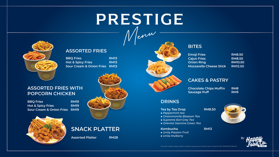 Prestige Cinema Menu