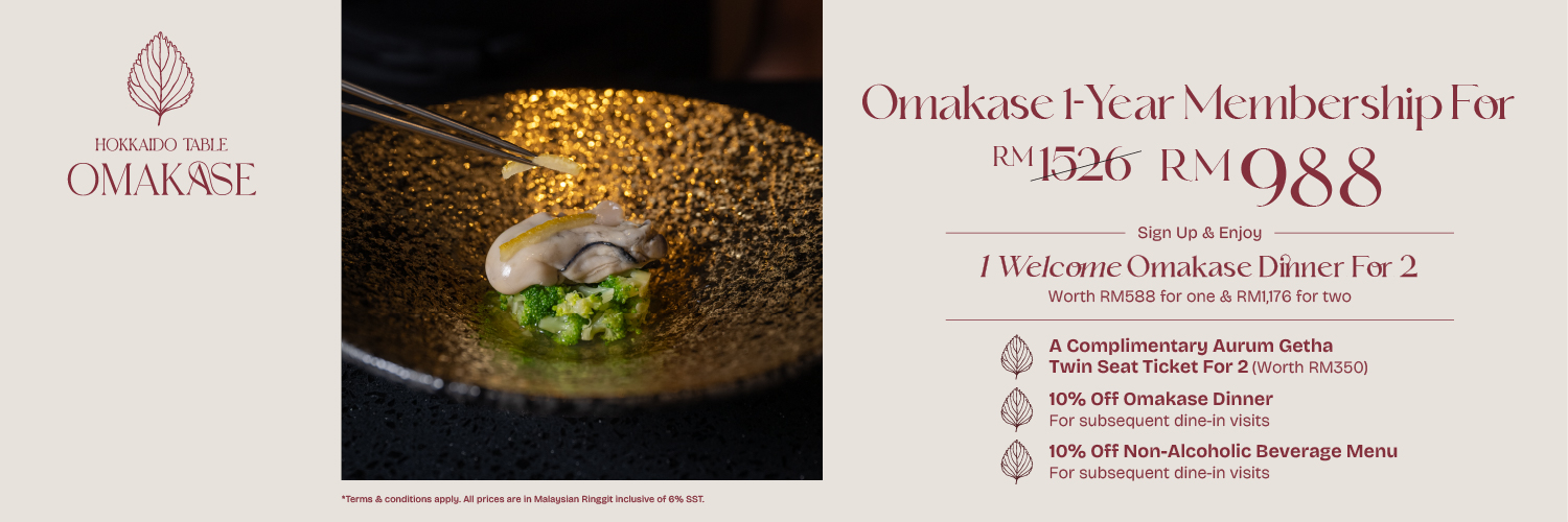 Hokkaido Table Omakase 1 Year Membership at RM988 only